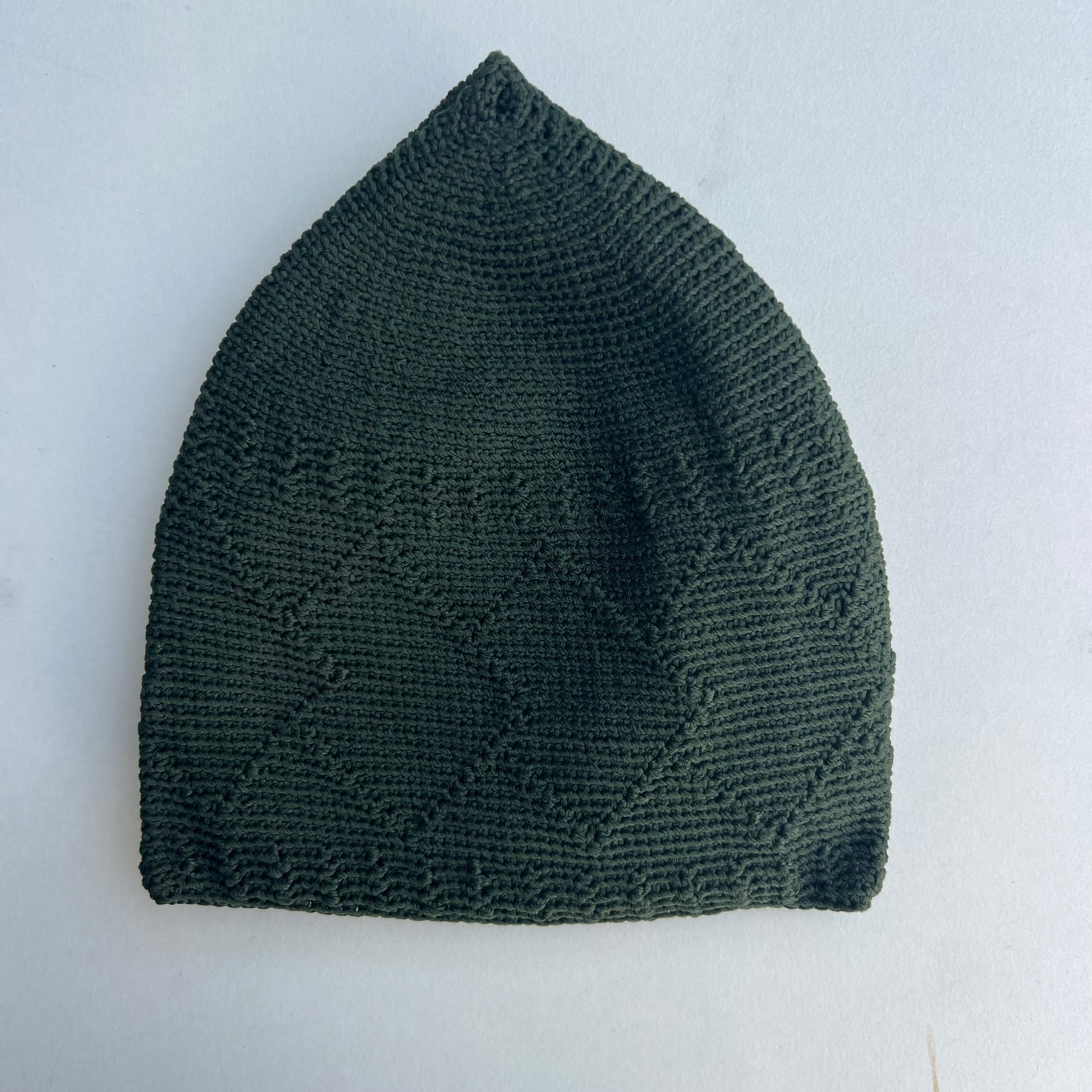 Men’s Premium Knitted Prayer Hat/Kufi - Forest Green