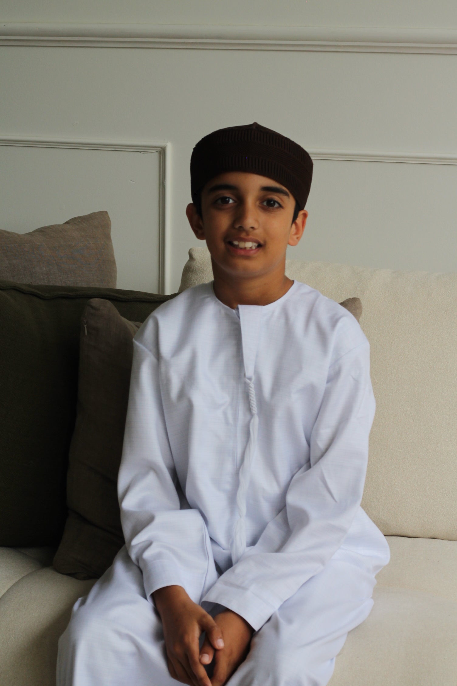 Kids Cloud White Premium Emirati Thobe