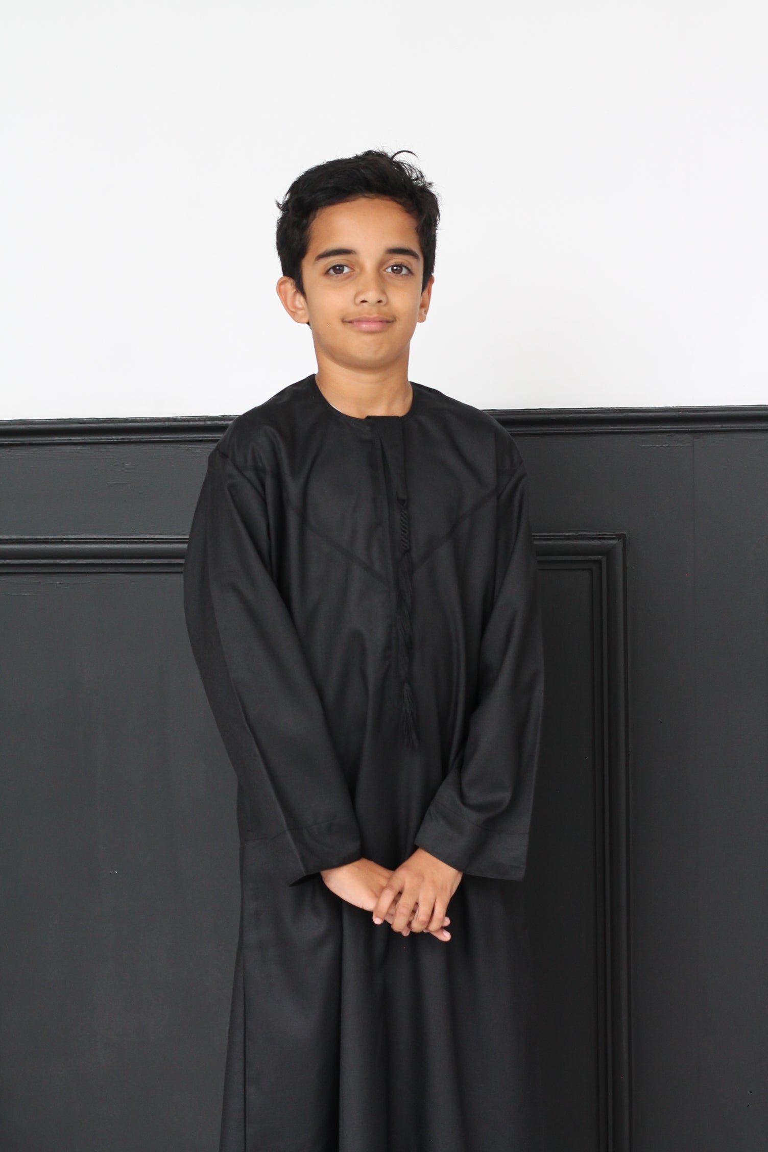 Kids Obsidian Black Deluxe Emirati Thobe