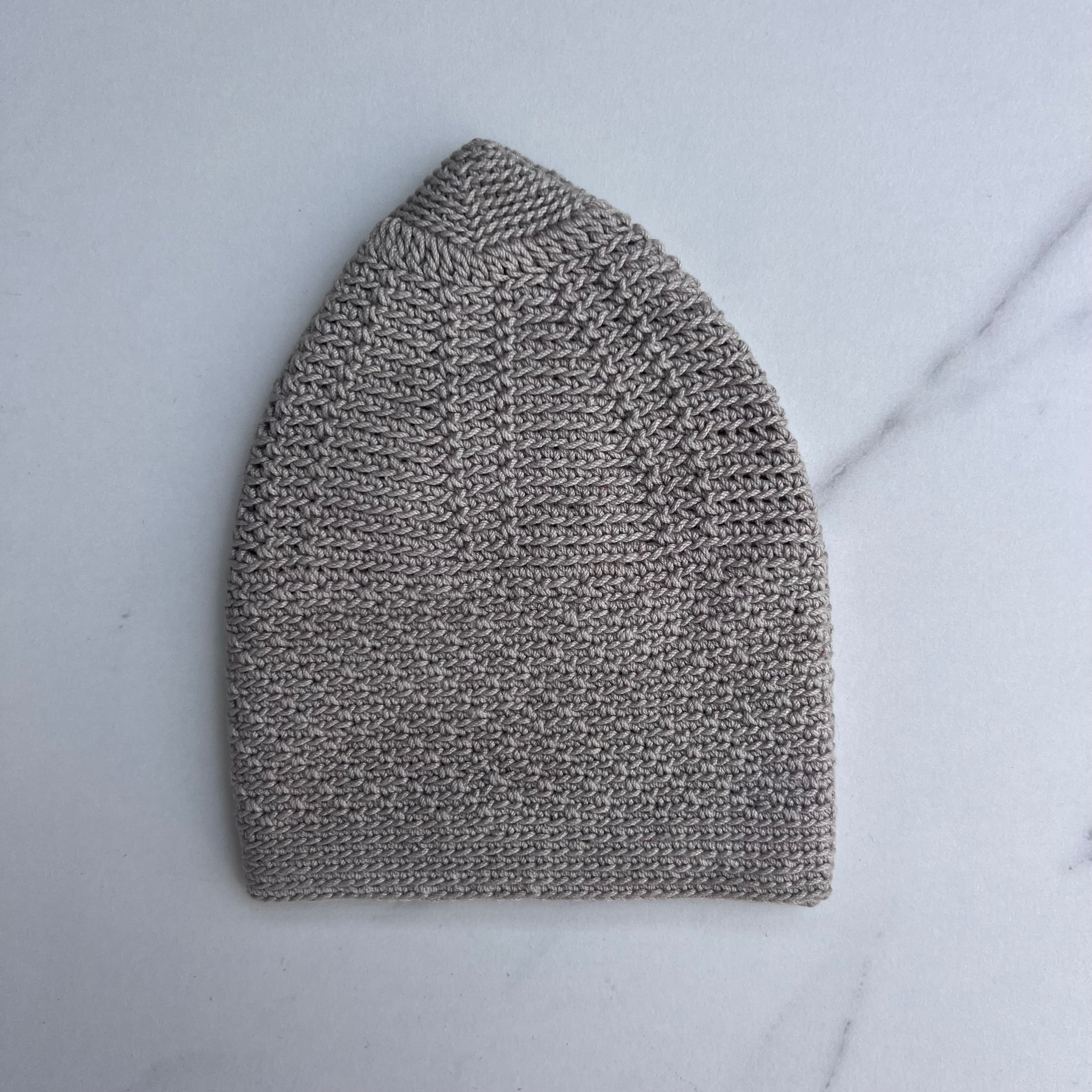 Men’s Premium Knitted Prayer Hat/Kufi - Stone