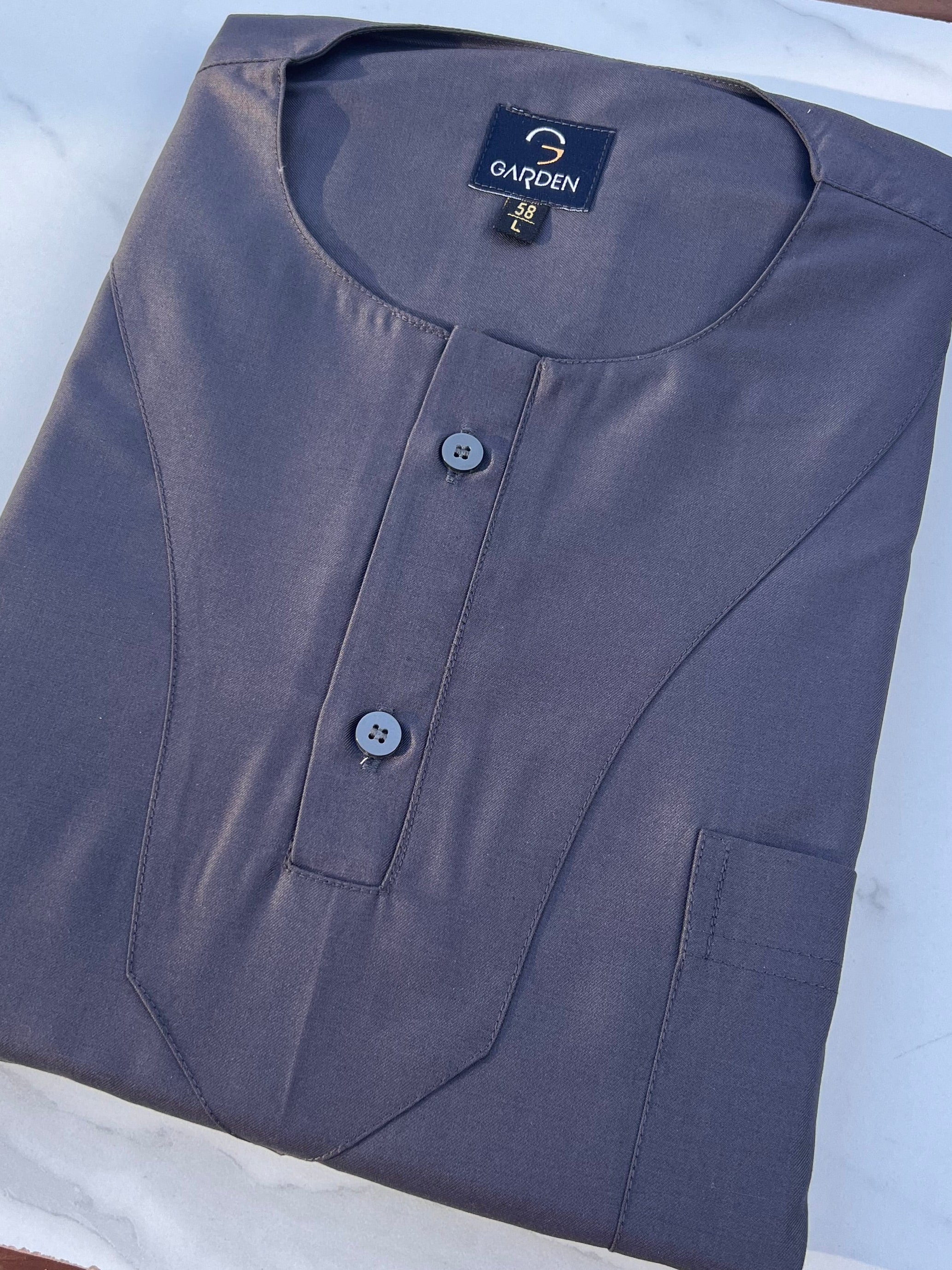 Dark Grey Short Sleeve Thobe