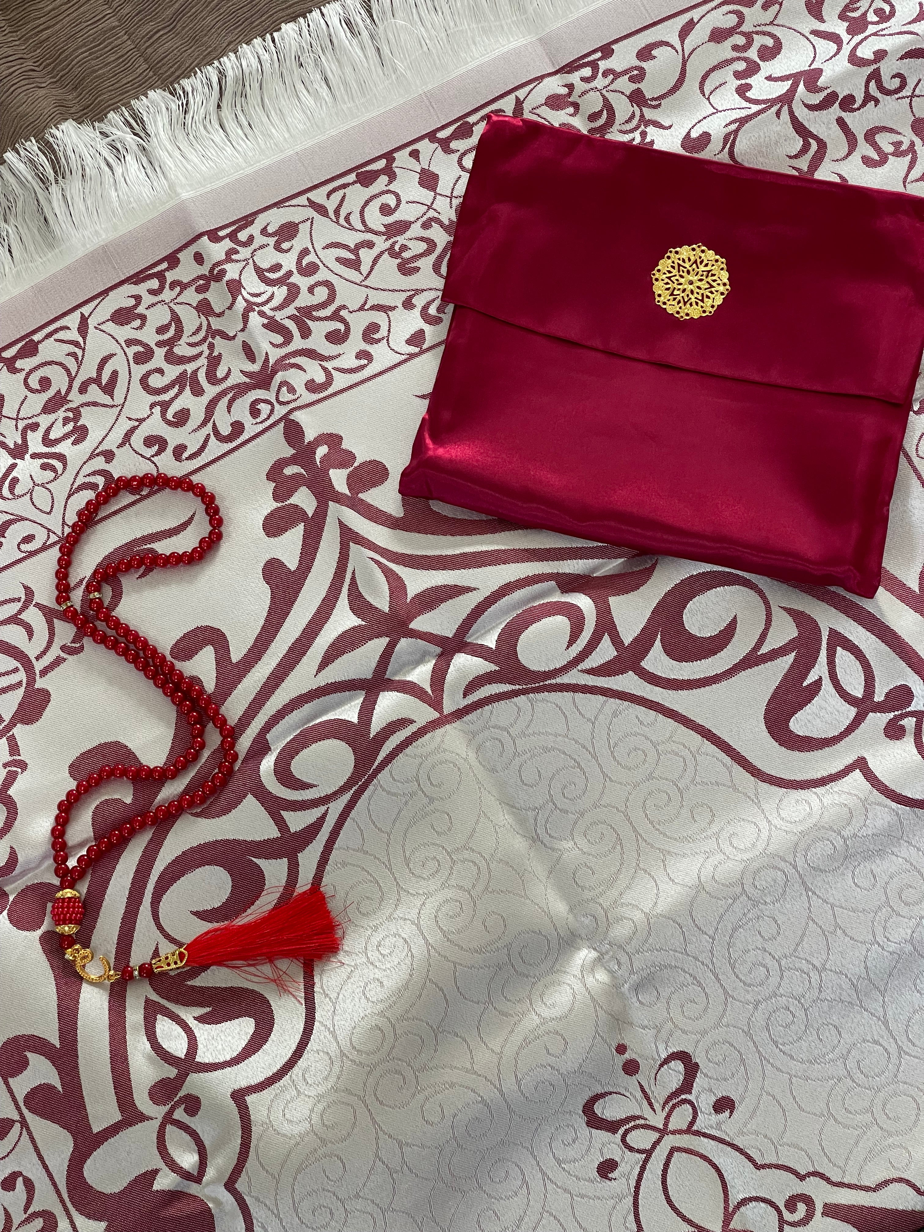 Maroon Prayer Set with Pouch & Tasbih