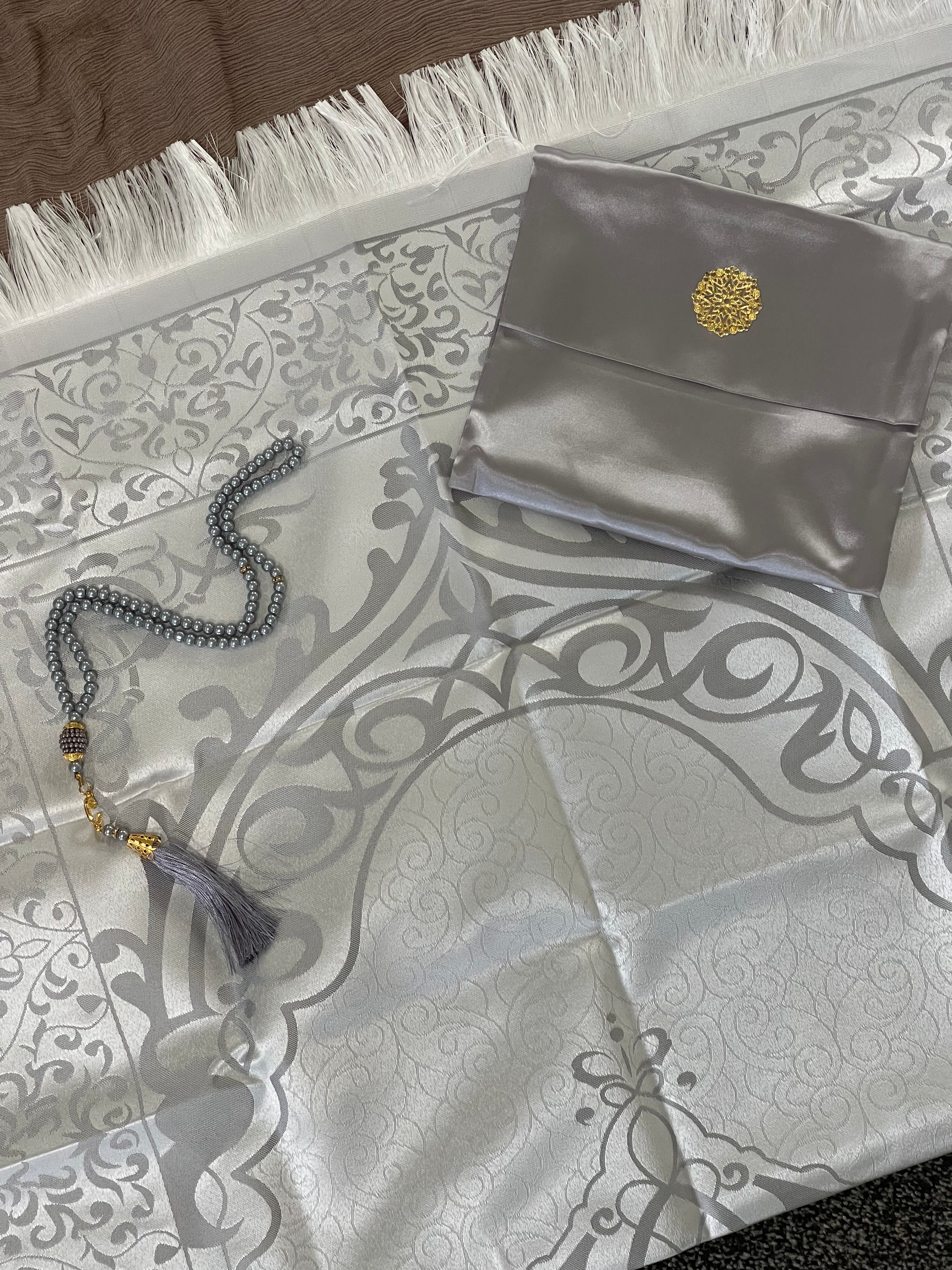 Silver Prayer Set with Pouch & Tasbih