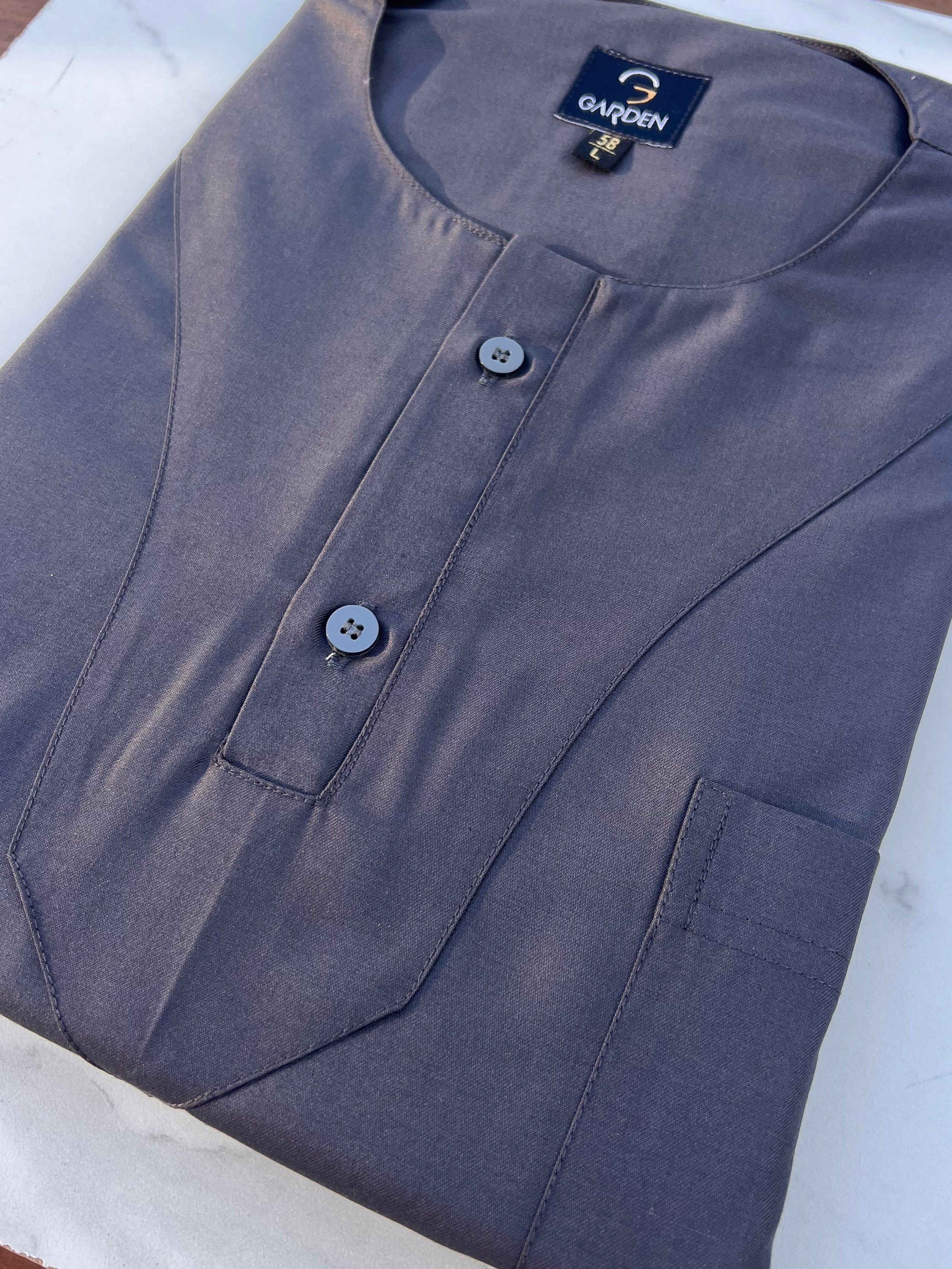 Dark Grey Short Sleeve Thobe