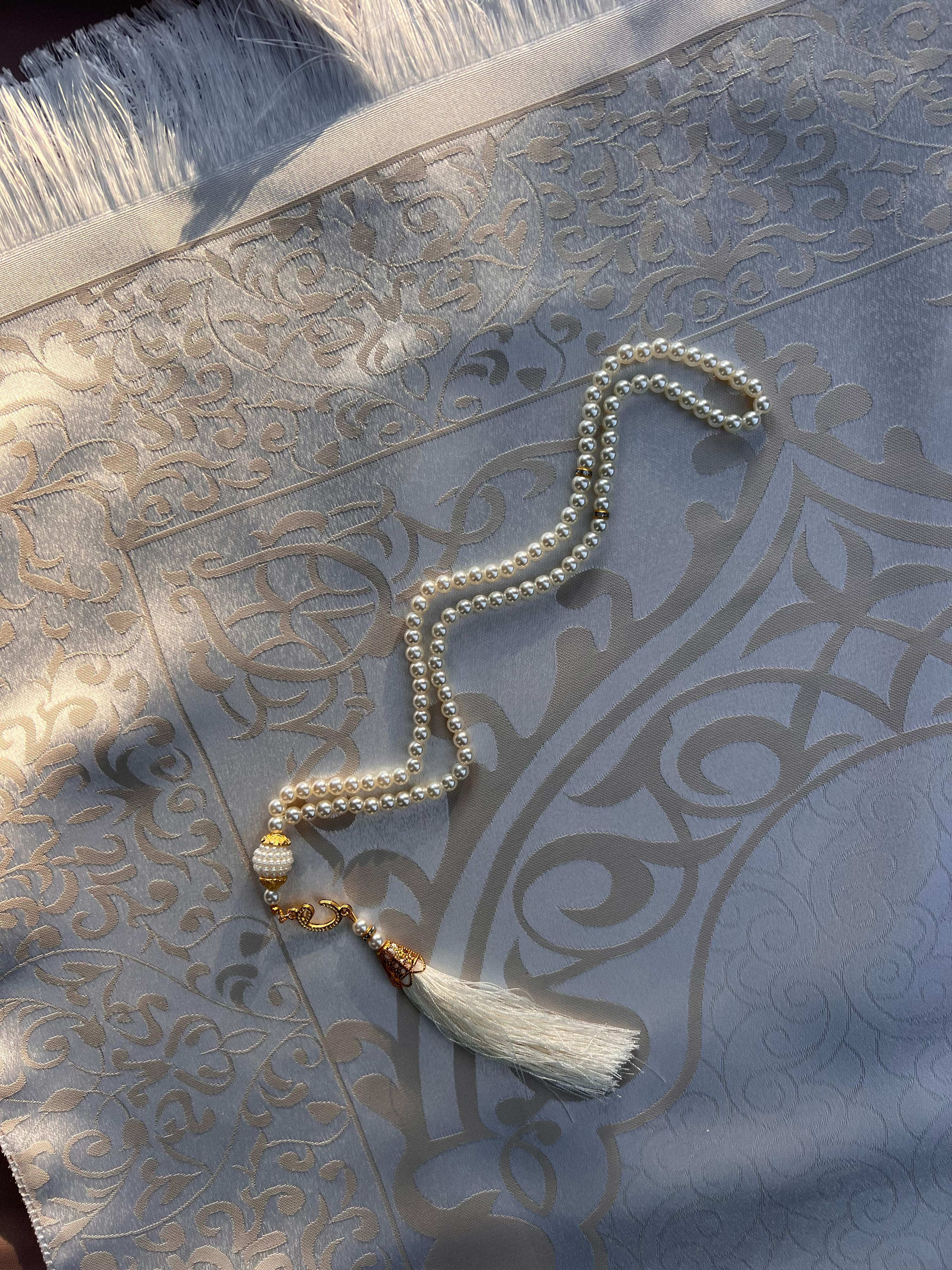 Beige Prayer Set with Pouch & Tasbih