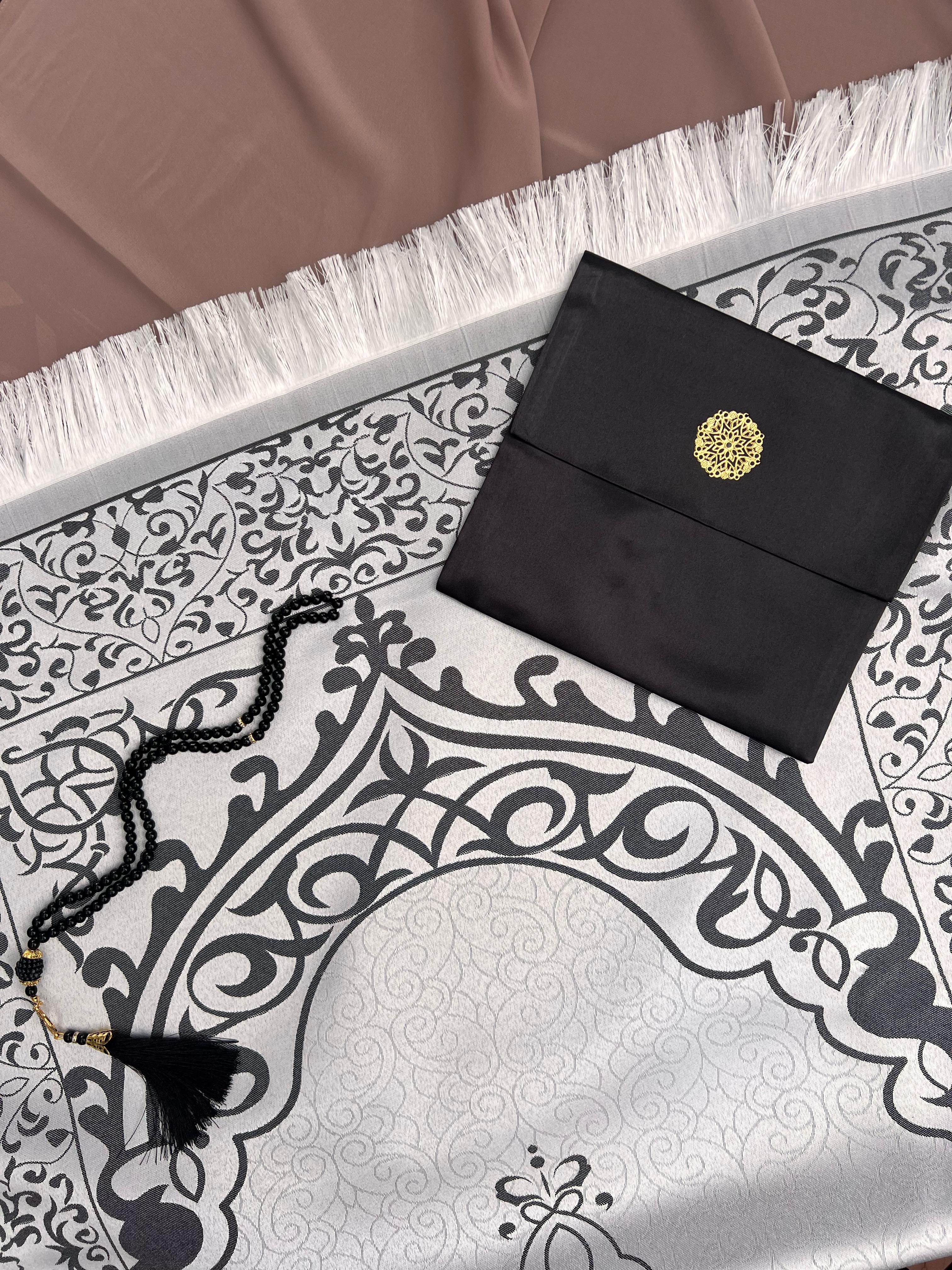 Black Prayer Set with Pouch & Tasbih