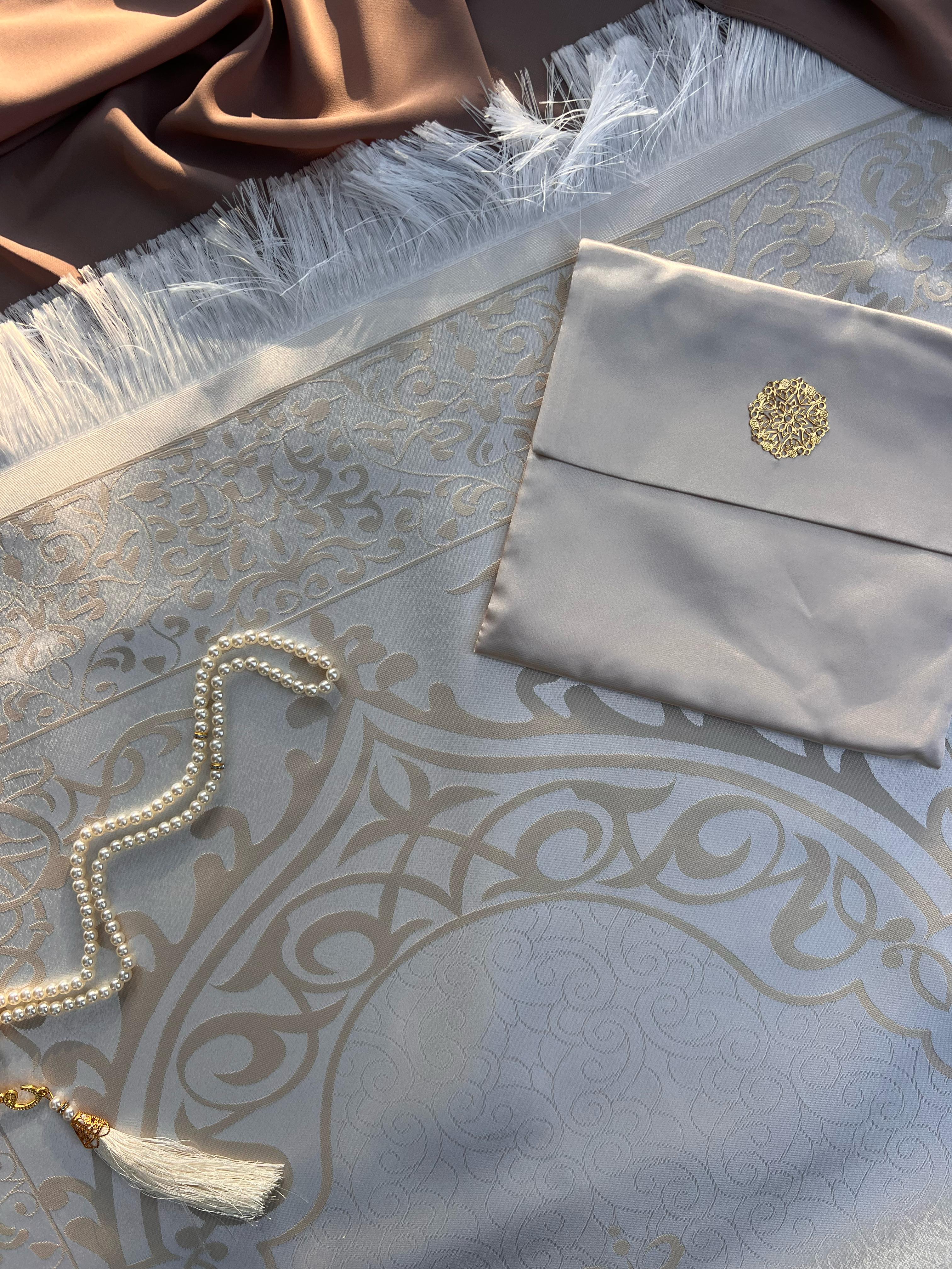 Beige Prayer Set with Pouch & Tasbih