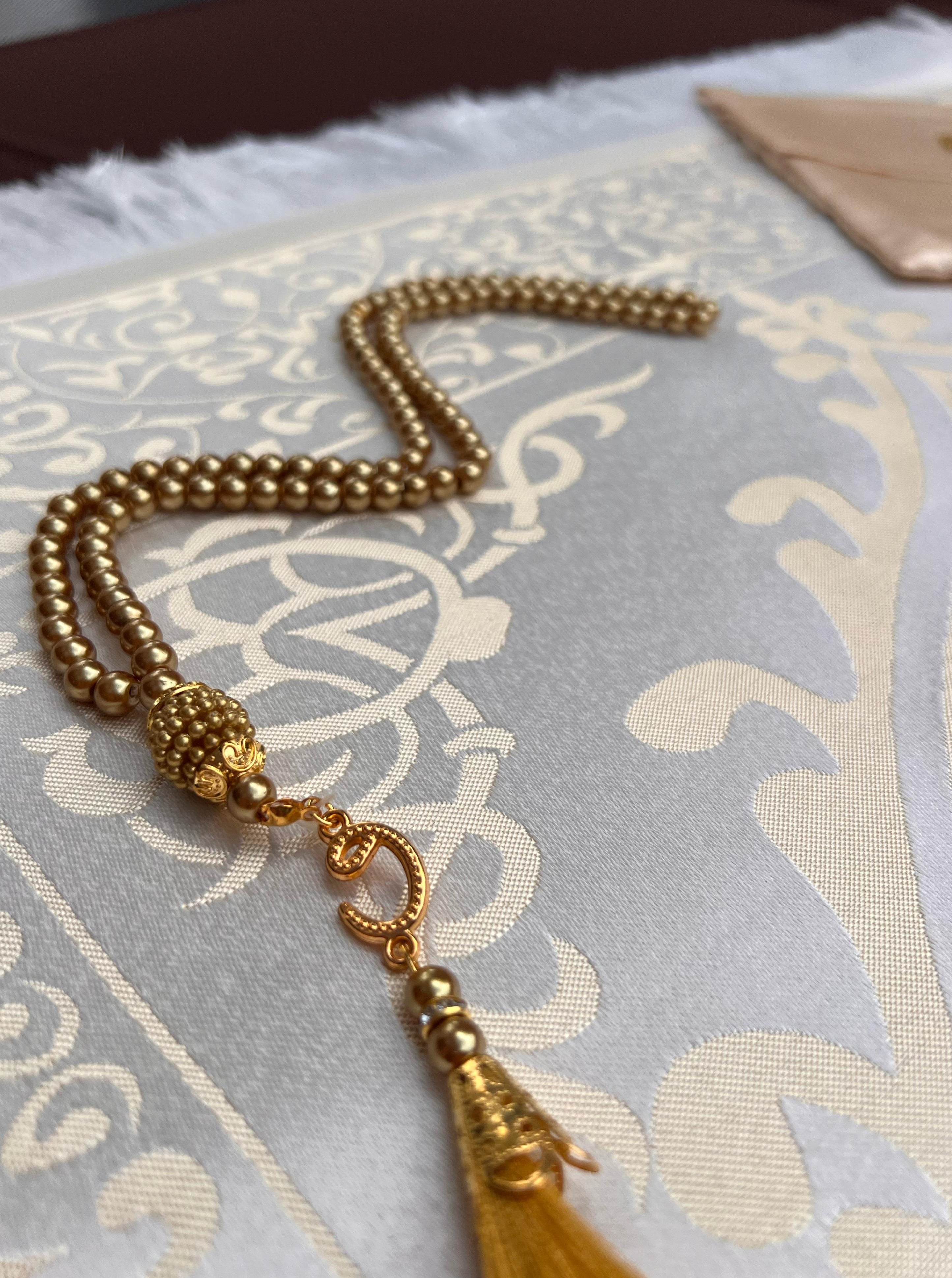 Gold Prayer Set with Pouch & Tasbih