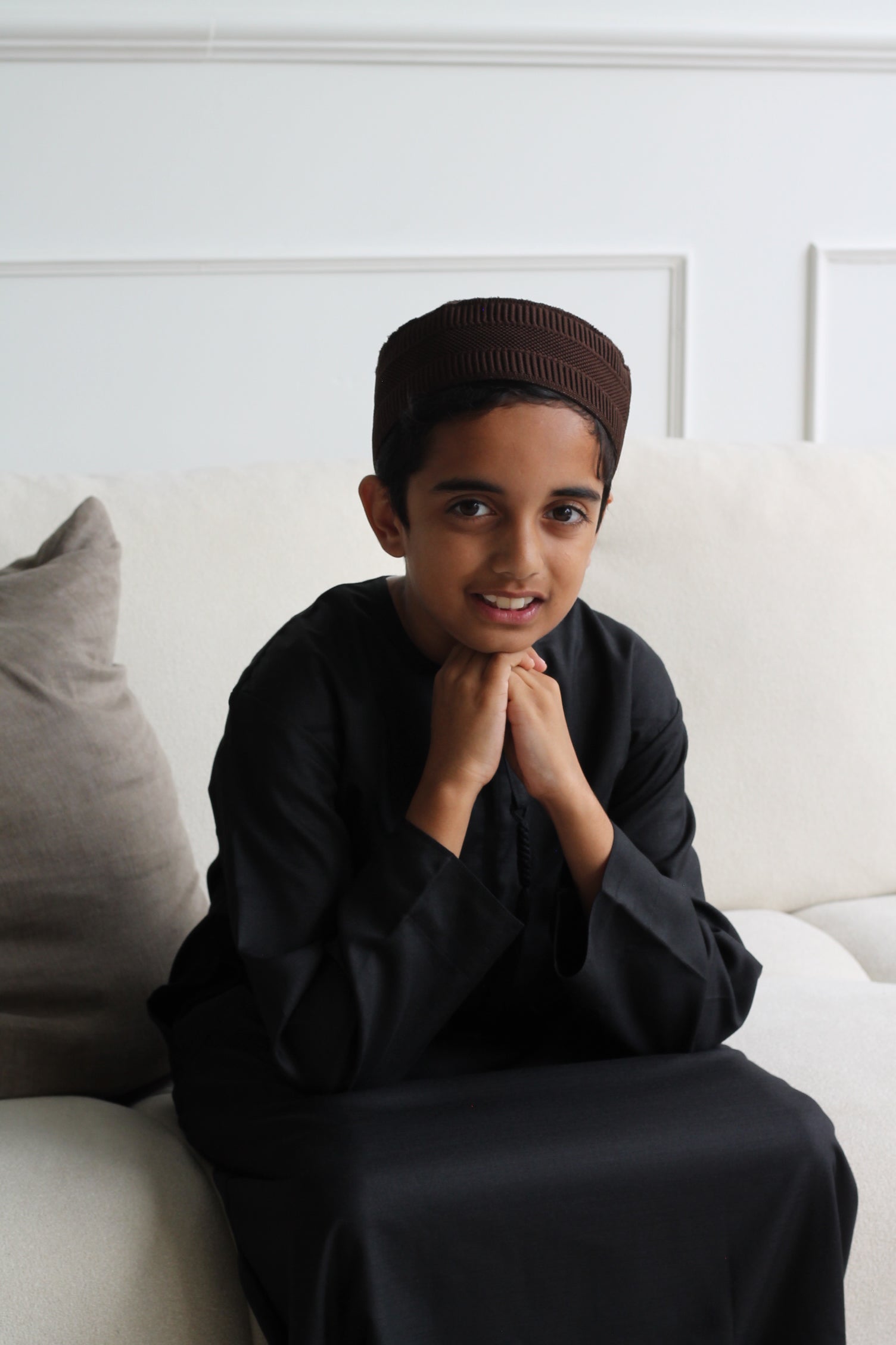 Kids Obsidian Black Deluxe Emirati Thobe